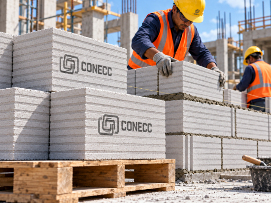 Conecc AAC Conecc AAC blocks used in masonry wall construction